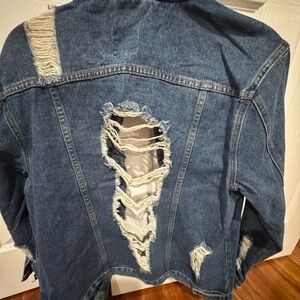 Boom Boom Jeans Distressed Blue Jean Jacket